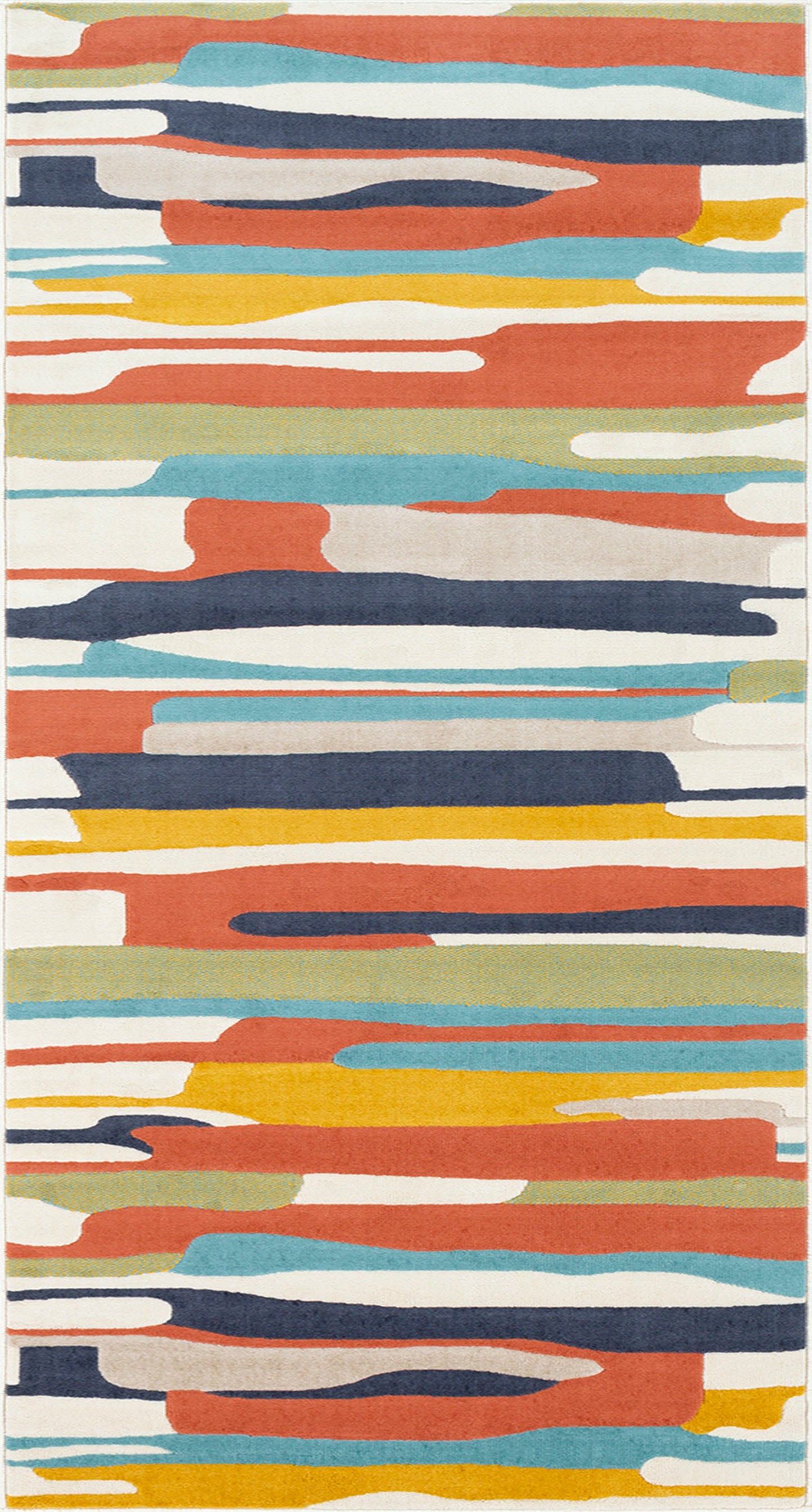 LORIENT Tapis Scandinave - Tapis Moderne, Couloir, Salon, Chambre - Tapis Contemporain, Poils Courts, Doux - Multicolore, Orange