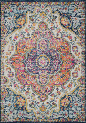 LOLA Tapis Vintage - Tapis Persan, Salon, Chambre, Salle à Manger - Tapis Traditionnel Oriental, Poils Courts, Doux - Multicolore, Rose