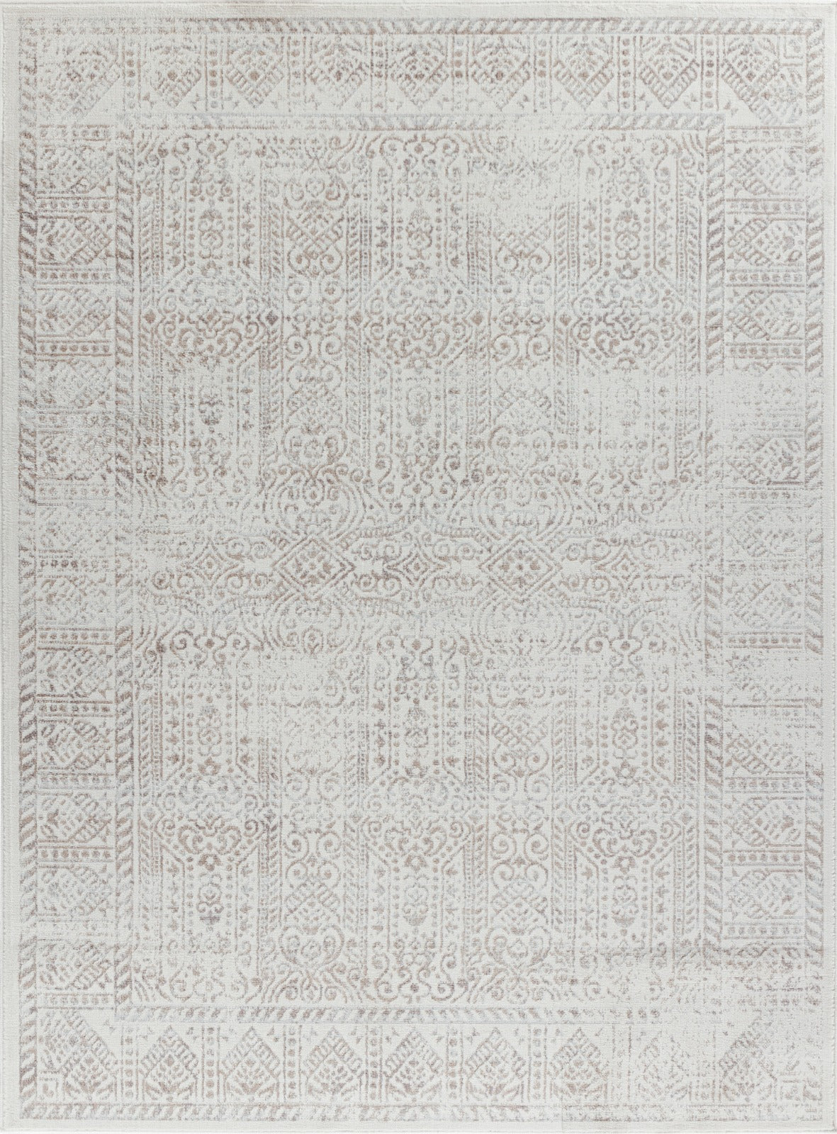 MAKITA Tapis Vintage - Tapis Persan, Salon, Chambre - Tapis Traditionnel Oriental, Poils Courts, Doux, Durable - Brun, Ivoire, Gris