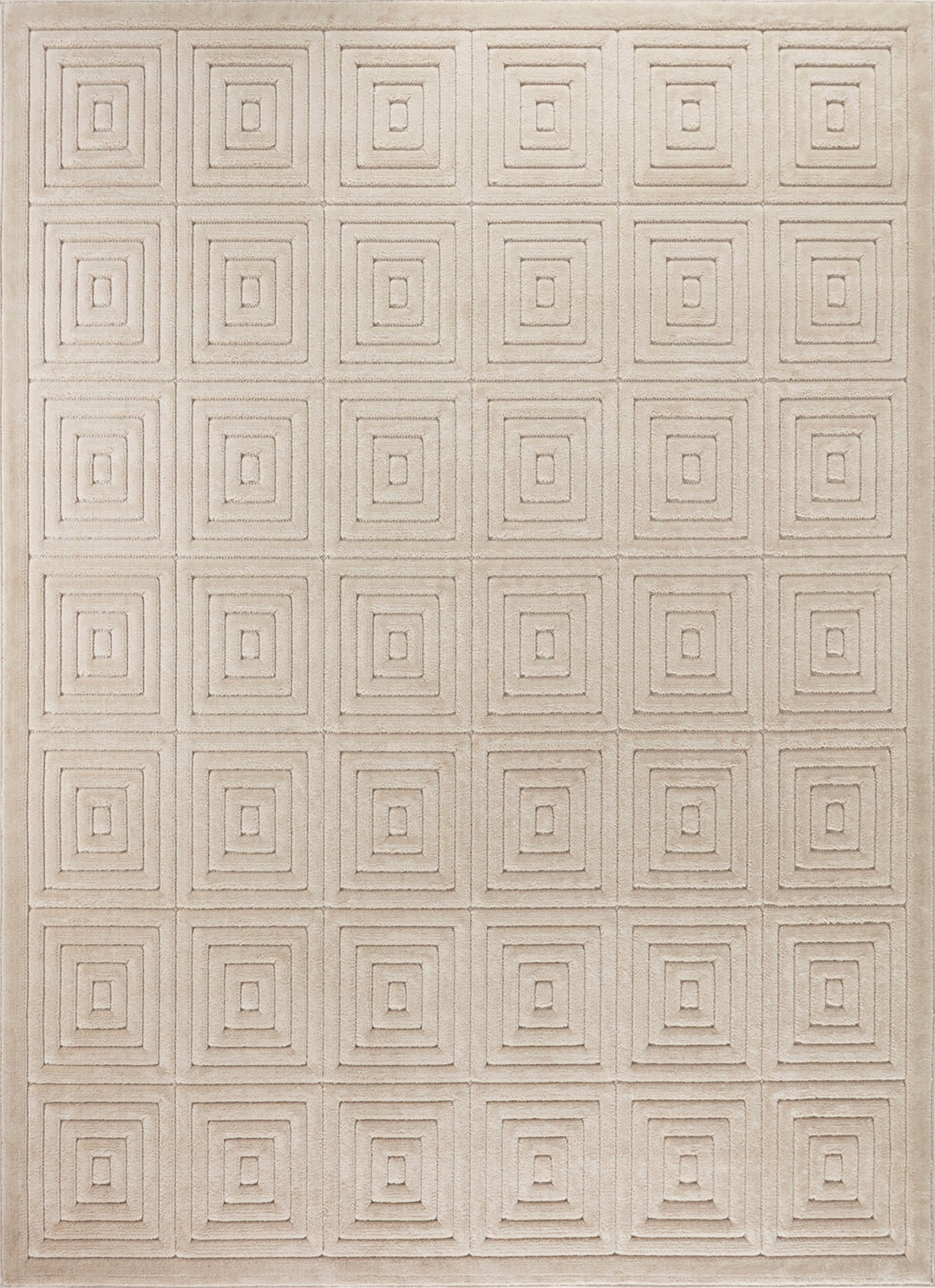 VEDA Tapis Scandinave Intérieur, Extérieur - Tapis Moderne, Salon, Chambre, Terrasse, Balcon - Tapis Bohème, Poils Courts, Doux - Beige