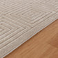 VEDA Tapis Scandinave Intérieur, Extérieur - Tapis Moderne, Salon, Chambre, Terrasse, Balcon - Tapis Bohème, Poils Courts, Doux - Beige