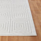 VEDA Tapis Scandinave Intérieur, Extérieur - Tapis Moderne, Salon, Chambre, Terrasse, Balcon - Tapis Bohème, Poils Courts, Doux - Blanc