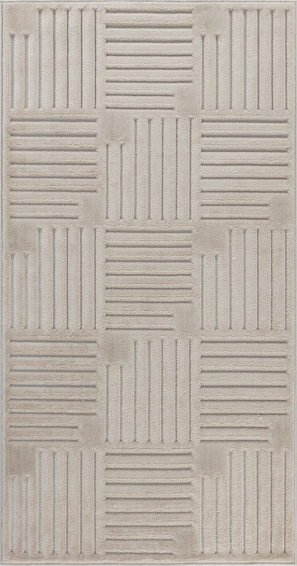 SHIAN Tapis Scandinave Intérieur, Extérieur - Tapis Moderne, Salon, Chambre, Terrasse, Balcon - Tapis Bohème, Poils Courts, Doux - Beige