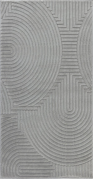 TIYA Tapis Scandinave Intérieur, Extérieur - Tapis Moderne, Salon, Chambre, Terrasse, Balcon - Tapis Bohème, Poils Courts, Doux - Gris