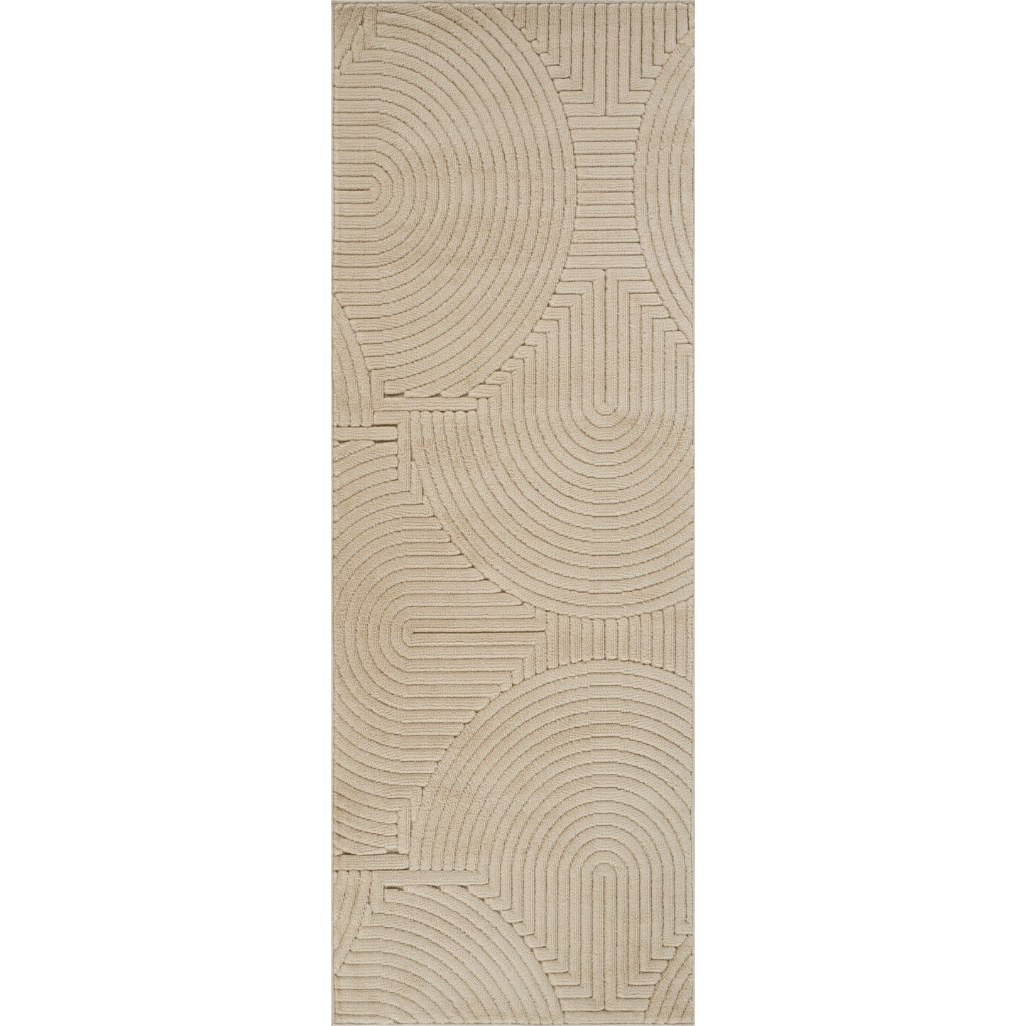 TIYA Tapis Scandinave Intérieur, Extérieur - Tapis Moderne, Salon, Chambre, Terrasse, Balcon - Tapis Bohème, Poils Courts, Doux - Beige