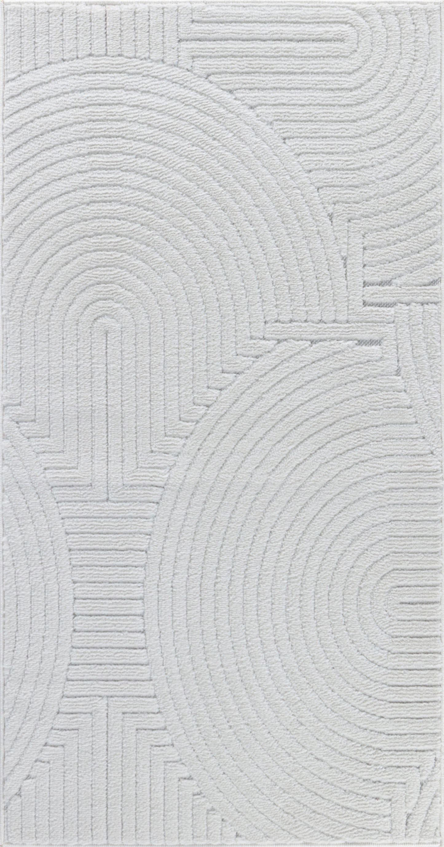 TIYA Tapis Scandinave Intérieur, Extérieur - Tapis Moderne, Salon, Chambre, Terrasse, Balcon - Tapis Bohème, Poils Courts, Doux - Blanc