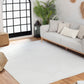 TIYA Tapis Scandinave Intérieur, Extérieur - Tapis Moderne, Salon, Chambre, Terrasse, Balcon - Tapis Bohème, Poils Courts, Doux - Blanc