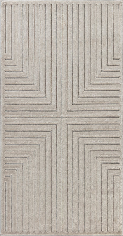 VALERIE Tapis Scandinave Intérieur, Extérieur - Tapis Moderne, Salon, Chambre, Terrasse, Balcon - Tapis Bohème, Poils Doux - Beige