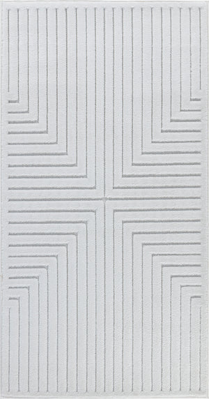 VALERIE Tapis Scandinave Intérieur, Extérieur - Tapis Moderne, Salon, Chambre, Terrasse, Balcon - Tapis Bohème, Poils Doux - Blanc