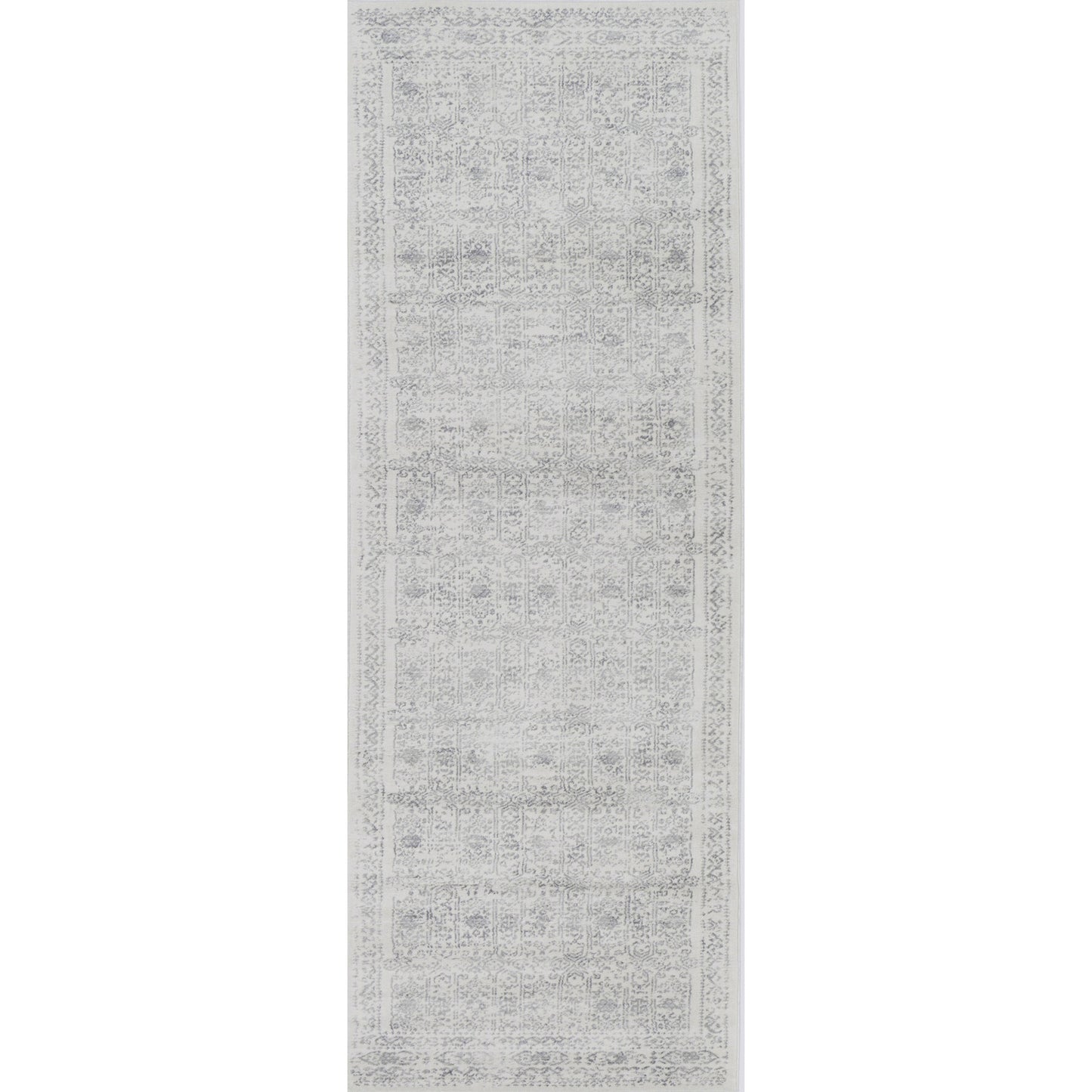 HYERES Tapis Vintage - Tapis Persan, Couloir, Salon, Chambre - Tapis Traditionnel Oriental, Poils Courts, Doux, Durable - Ivoire, Gris