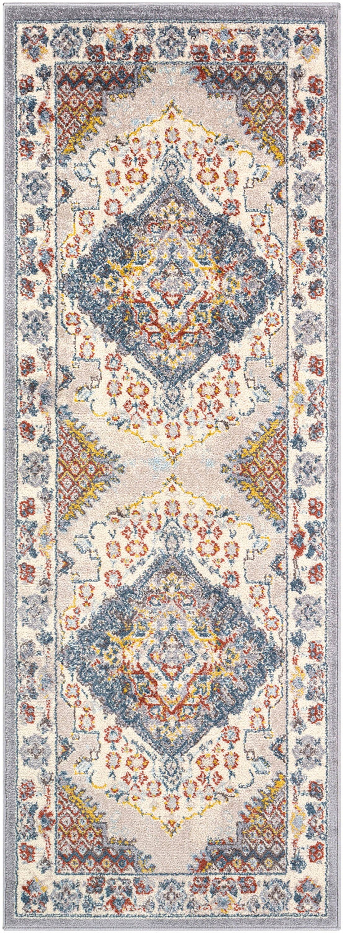 VAR Tapis Vintage - Tapis Persan, Couloir, Salon, Chambre - Tapis Traditionnel Oriental, Poils Courts, Doux - Multicolore, Taupe