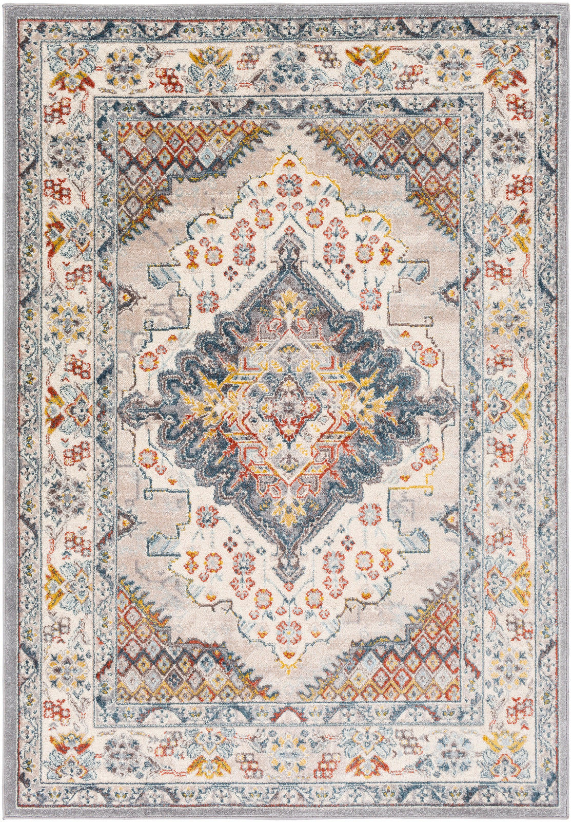 VAR Tapis Vintage - Tapis Persan, Couloir, Salon, Chambre - Tapis Traditionnel Oriental, Poils Courts, Doux - Multicolore, Taupe