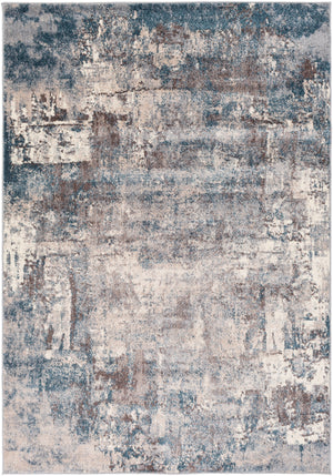 LOIRE Tapis Abstrait - Tapis Moderne, Salon, Chambre, Salle à Manger - Tapis Design Marbre Moucheté à Poils Courts, Doux - Bleu, Gris