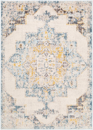 GARD Tapis Vintage - Tapis Persan, Salon, Chambre - Tapis Traditionnel Oriental, Poils Courts, Doux, Entretien Facile - Gris, Jaune