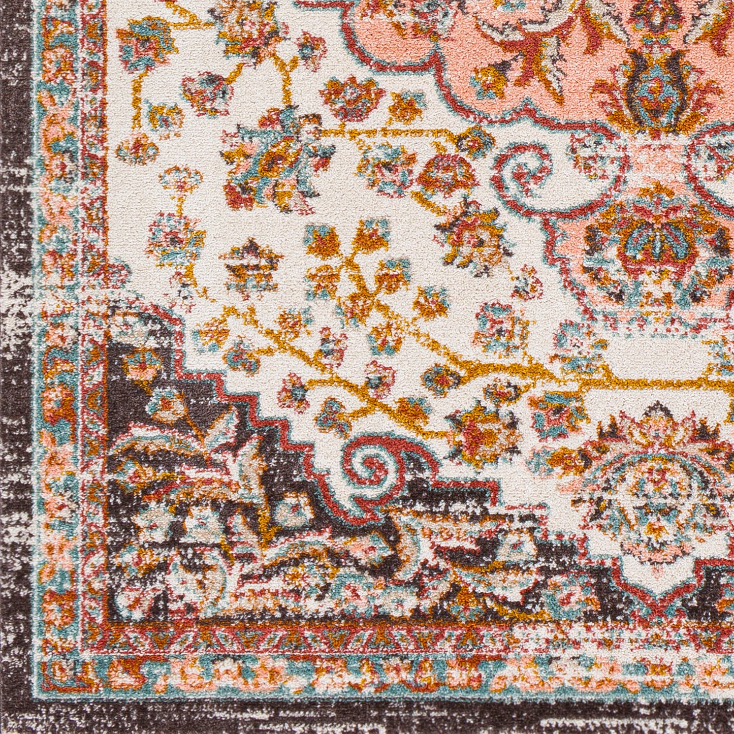 HENSBROEK Tapis Vintage - Tapis Persan, Salon, Chambre, Salle à Manger - Tapis Traditionnel Oriental, Poils Courts, Doux - Rose, Blanc