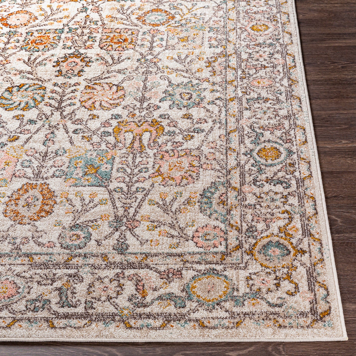 HILVERSUM Tapis Vintage - Tapis Persan, Salon, Chambre, Salle à Manger - Tapis Traditionnel Oriental, Poils Courts, Doux - Rose, Blanc