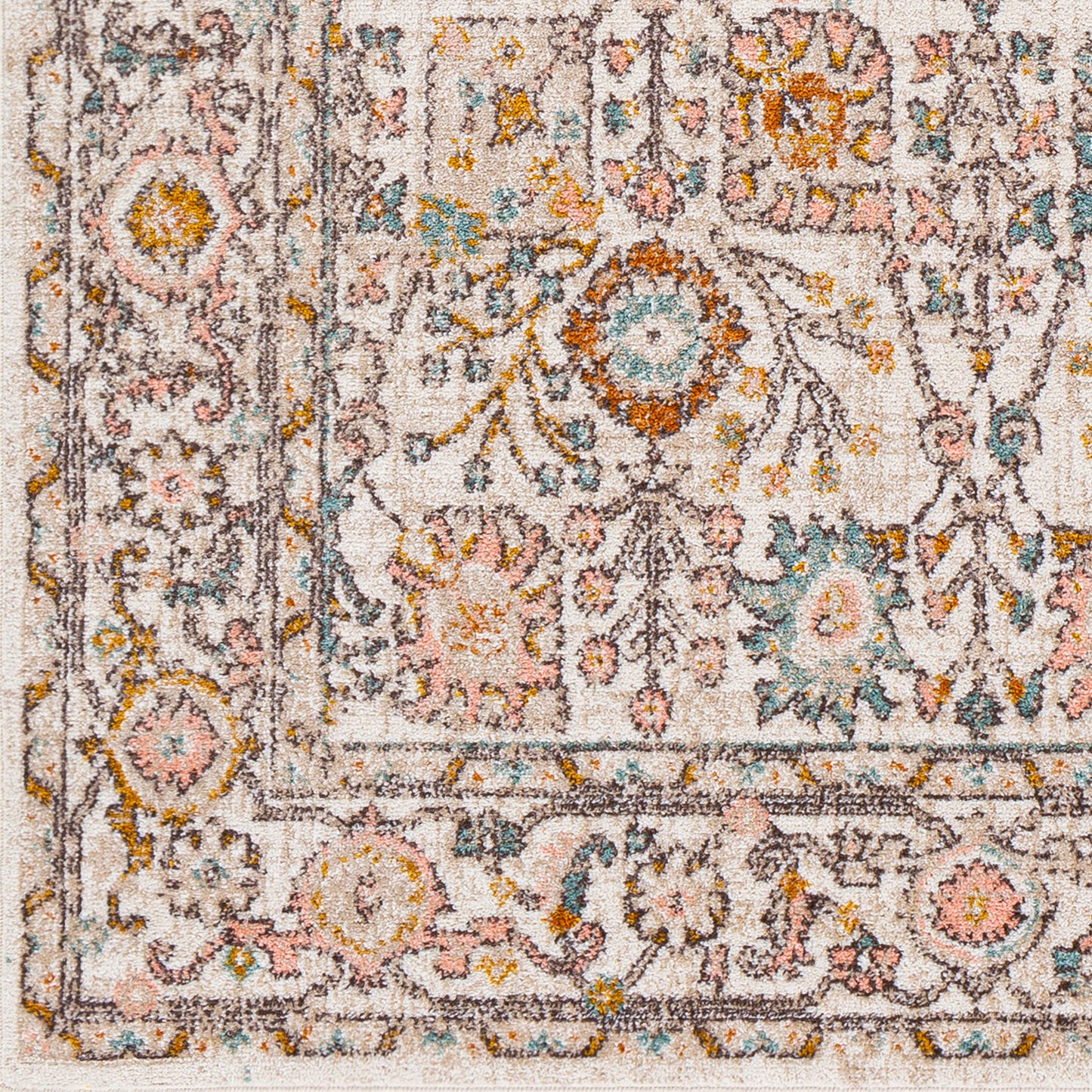 HILVERSUM Tapis Vintage - Tapis Persan, Salon, Chambre, Salle à Manger - Tapis Traditionnel Oriental, Poils Courts, Doux - Rose, Blanc