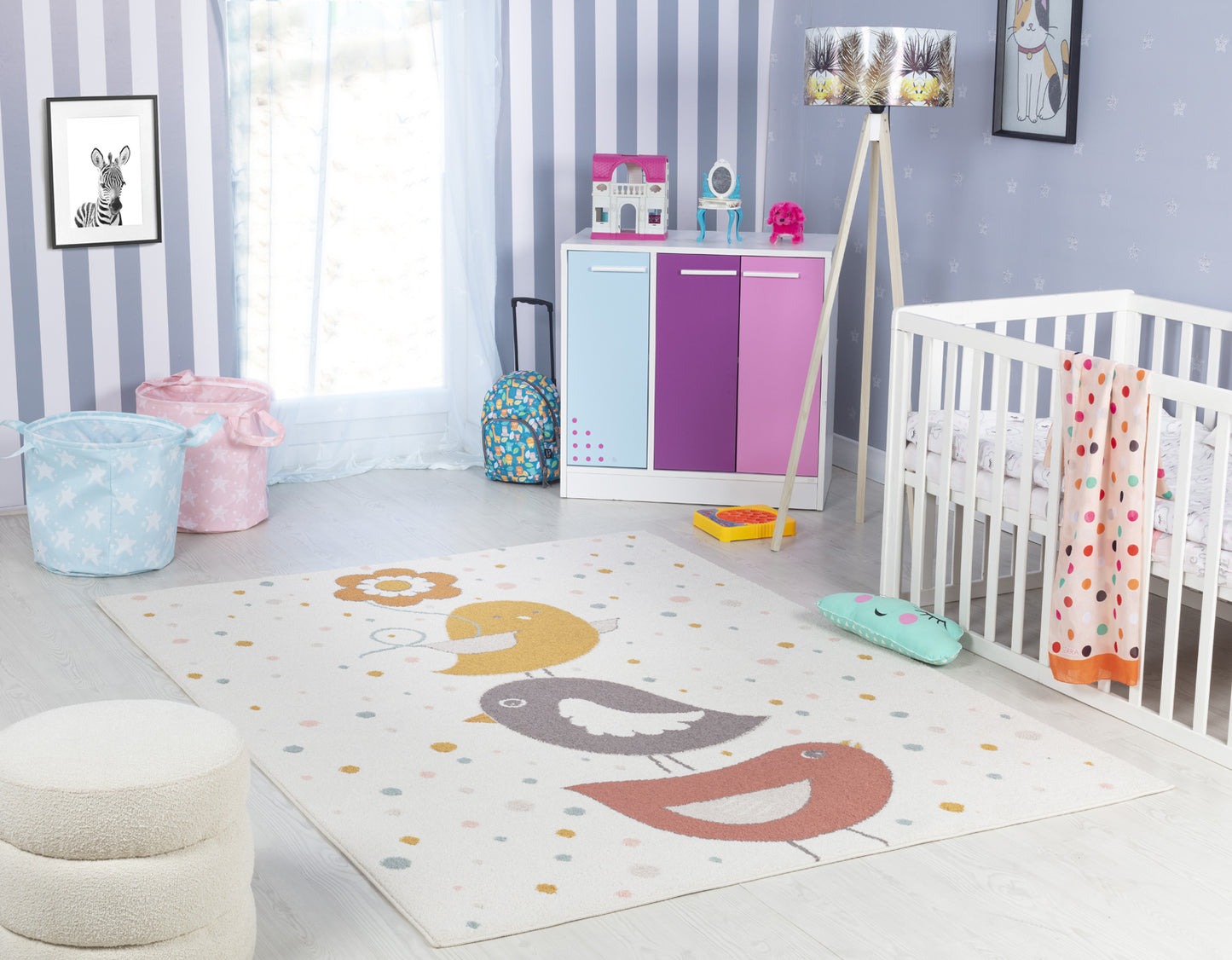 GLENNIS Tapis Enfant - Tapis Chambre, Garçon, Fille, Bébé, Salle de Jeu, Poils Doux, Résistant, Entretien Facile - Jaune, Bleu, Brun