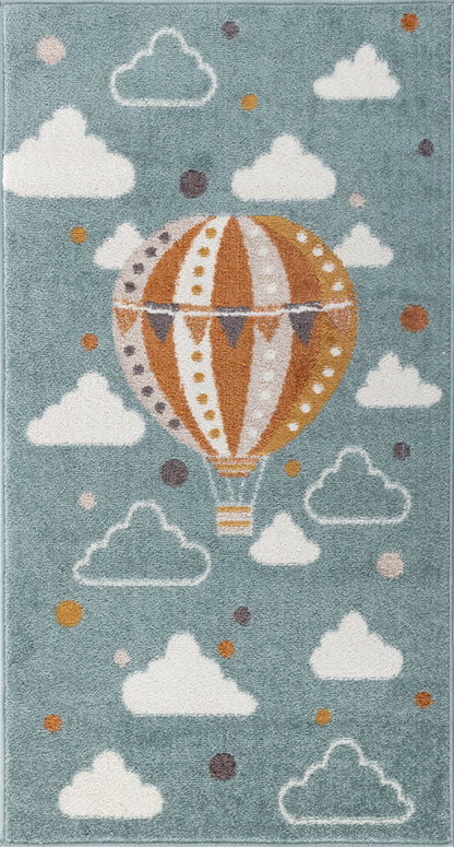 JARAE Tapis Enfant - Tapis Chambre, Garçon, Fille, Bébé, Salle de Jeu, Poils Doux, Résistant, Entretien Facile - Multicolore, Bleu