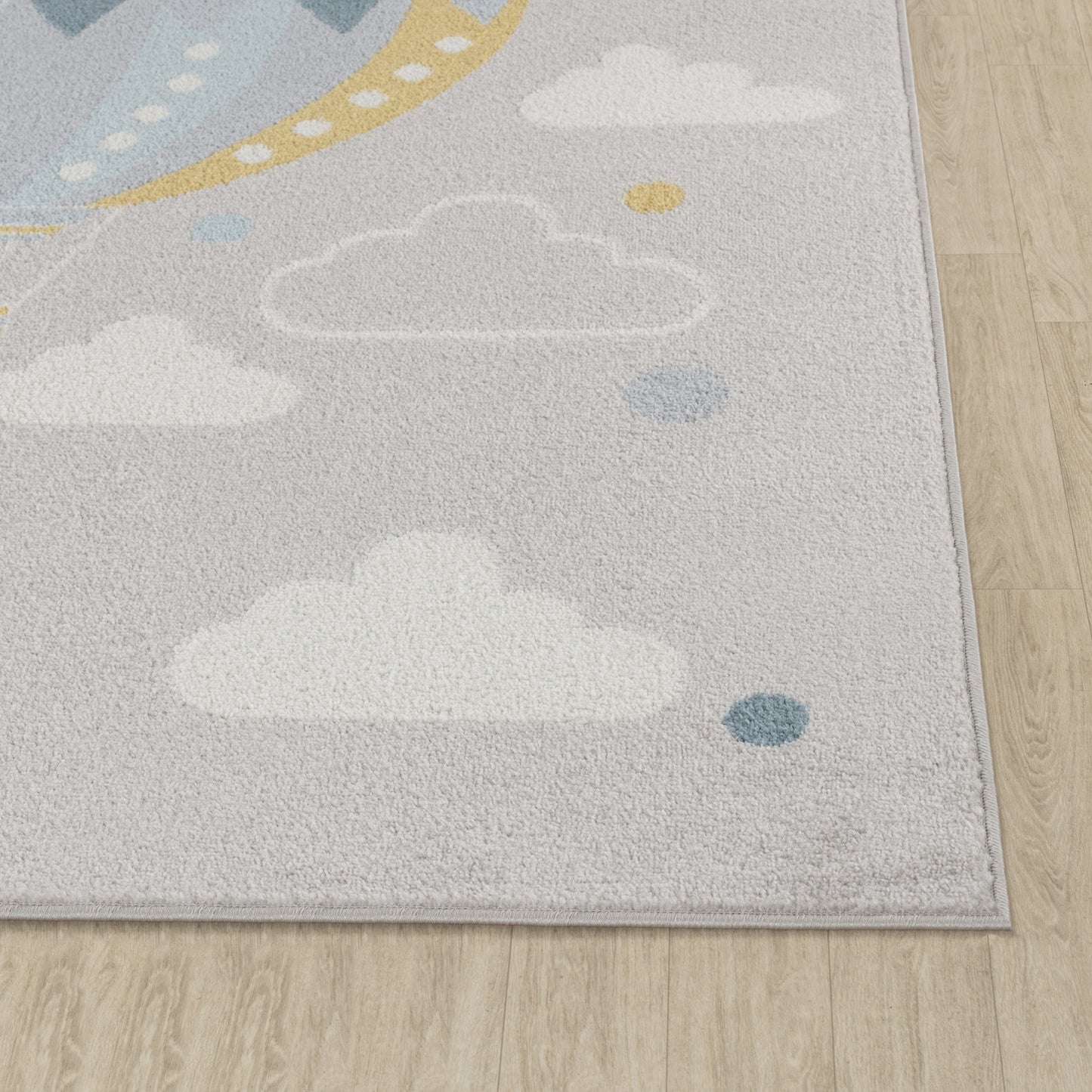 JARAE Tapis Enfant - Tapis Chambre, Garçon, Fille, Bébé, Salle de Jeu, Poils Doux, Résistant, Entretien Facile - Multicolore, Gris