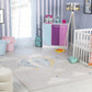 JARAE Tapis Enfant - Tapis Chambre, Garçon, Fille, Bébé, Salle de Jeu, Poils Doux, Résistant, Entretien Facile - Multicolore, Gris