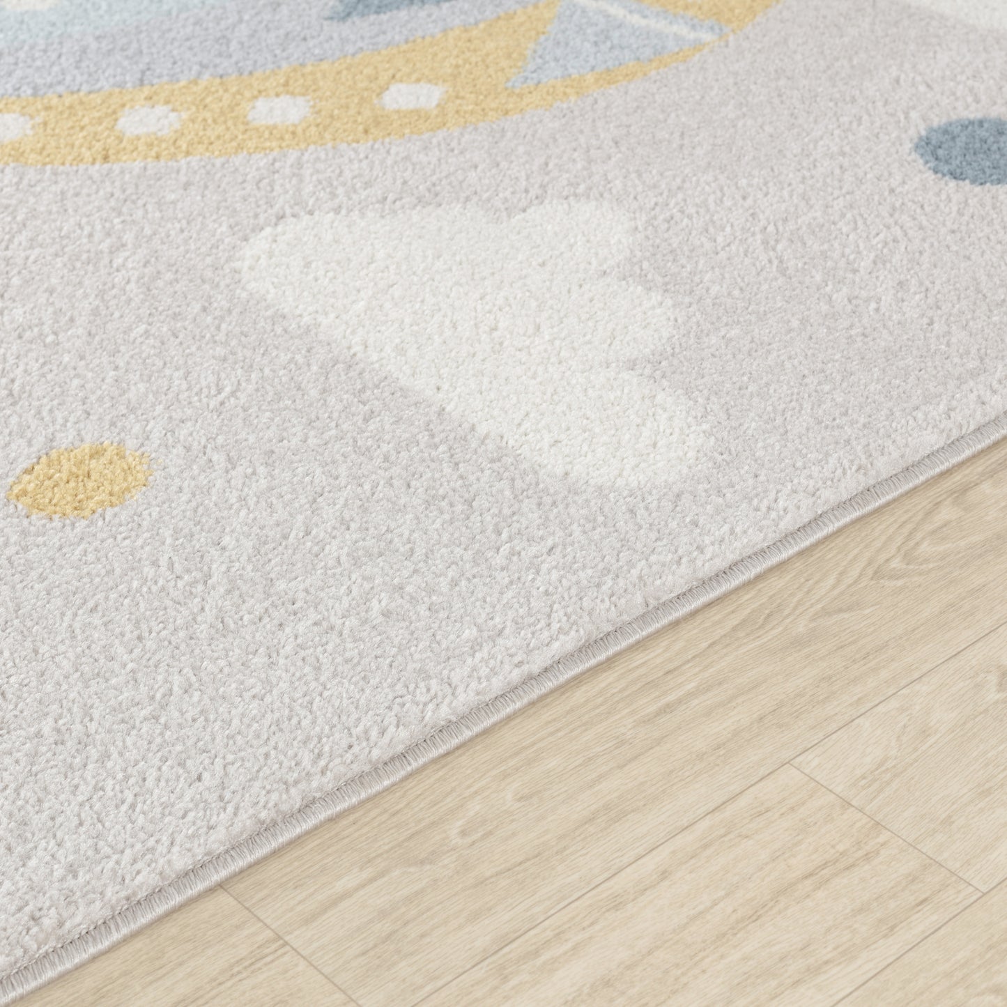 JARAE Tapis Enfant - Tapis Chambre, Garçon, Fille, Bébé, Salle de Jeu, Poils Doux, Résistant, Entretien Facile - Multicolore, Gris