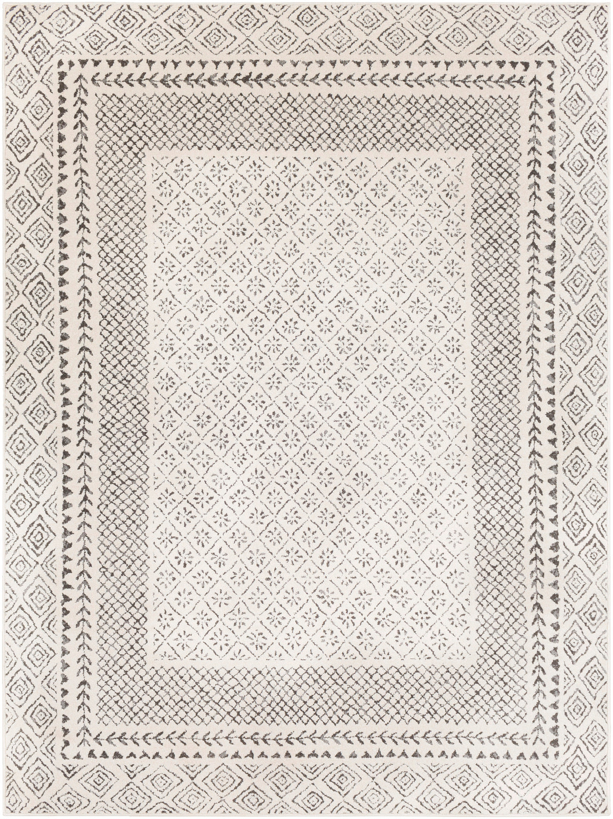 JULIAN Tapis Scandinave - Tapis Moderne, Salon, Chambre - Tapis Contemporain Bohème, Poils Courts, Doux, Entretien Facile - Gris, Beige