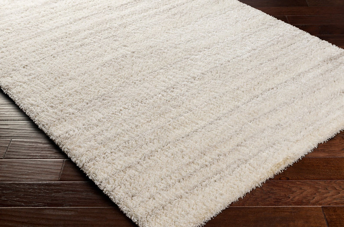 BOYER Tapis Shaggy - Tapis Moderne, Salon, Chambre - Tapis à Poils Longs, Doux, Durable, Moelleux, Entretien Facile - Blanc, Gris