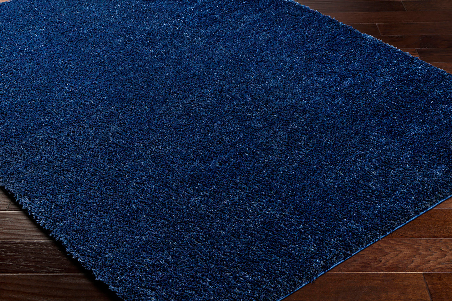 BOXHOLM Tapis Shaggy - Tapis Moderne, Salon, Chambre - Tapis Uni à Poils Longs, Épais, Doux, Moelleux, Entretien Facile - Bleu Foncé