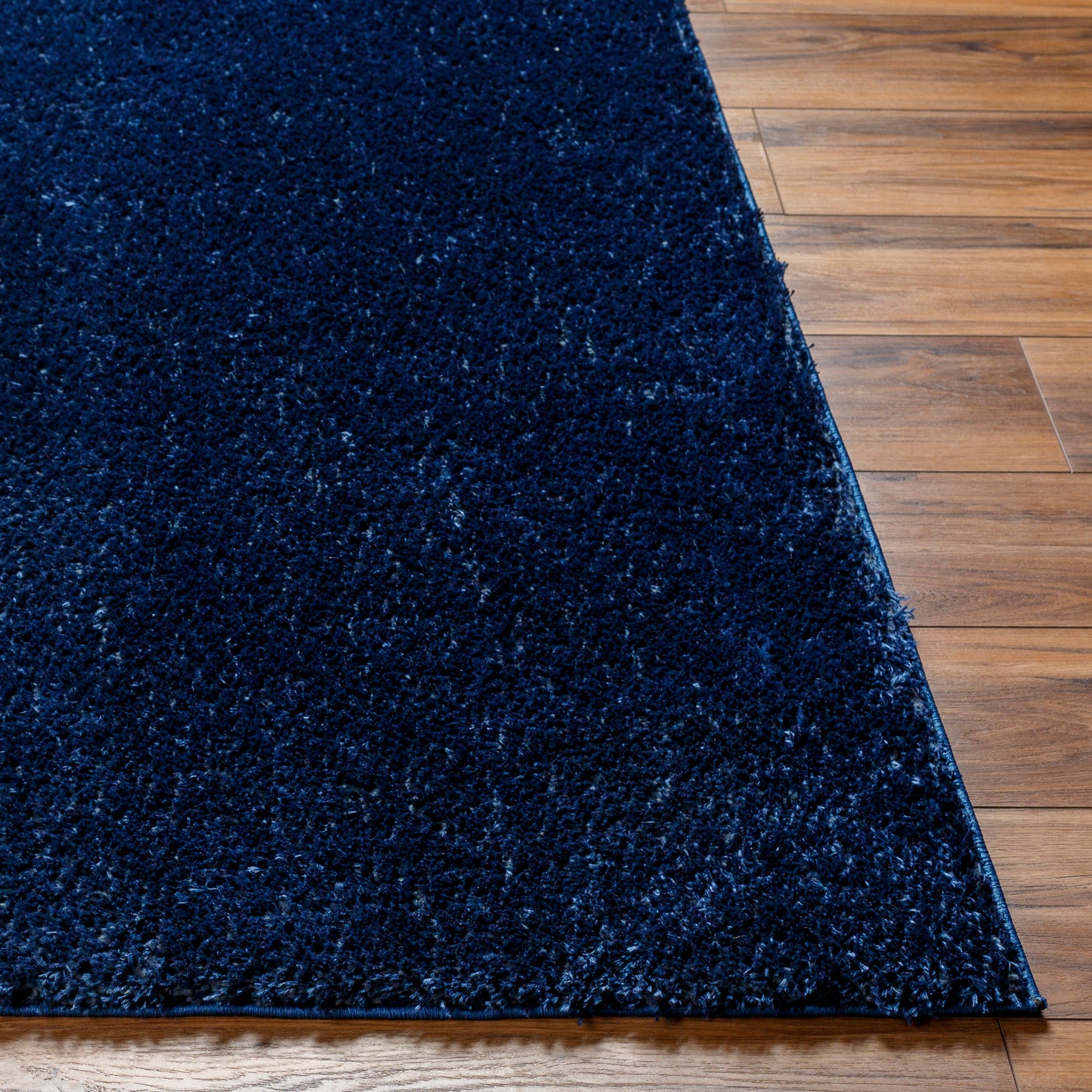 BOXHOLM Tapis Shaggy - Tapis Moderne, Salon, Chambre - Tapis Uni à Poils Longs, Épais, Doux, Moelleux, Entretien Facile - Bleu Foncé