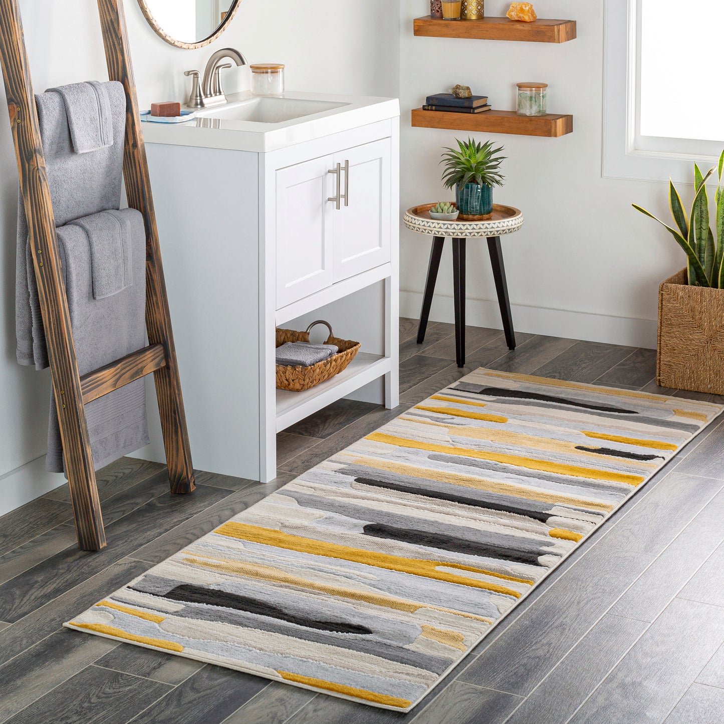 LORIENT Tapis Scandinave - Tapis Moderne, Couloir, Salon, Chambre - Tapis Contemporain, Poils Courts, Doux, Durable - Multicolore, Gris