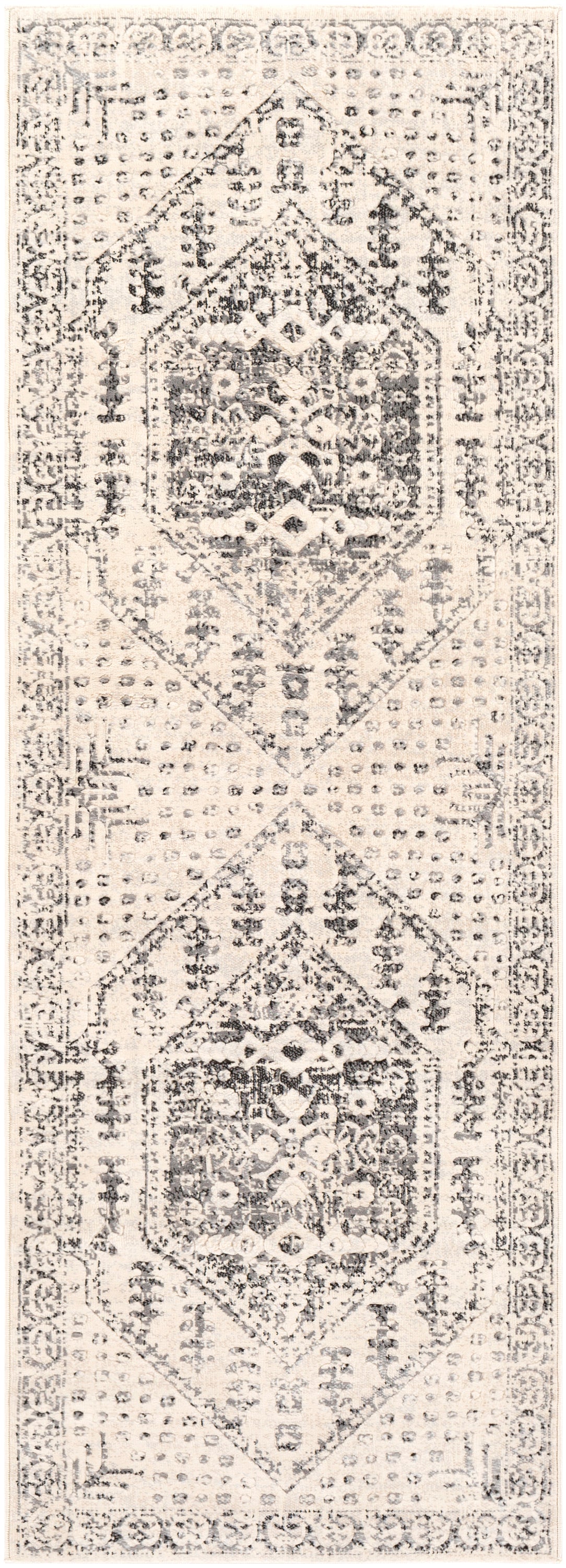 WARNS Tapis Vintage - Tapis Persan, Couloir, Salon, Chambre - Tapis Traditionnel Oriental, Poils Courts, Doux, Durable - Beige, Gris