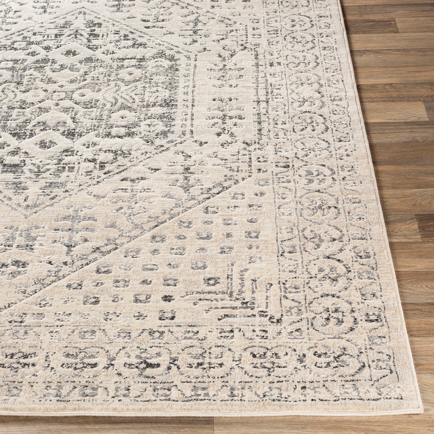 WARNS Tapis Vintage - Tapis Persan, Couloir, Salon, Chambre - Tapis Traditionnel Oriental, Poils Courts, Doux, Durable - Beige, Gris