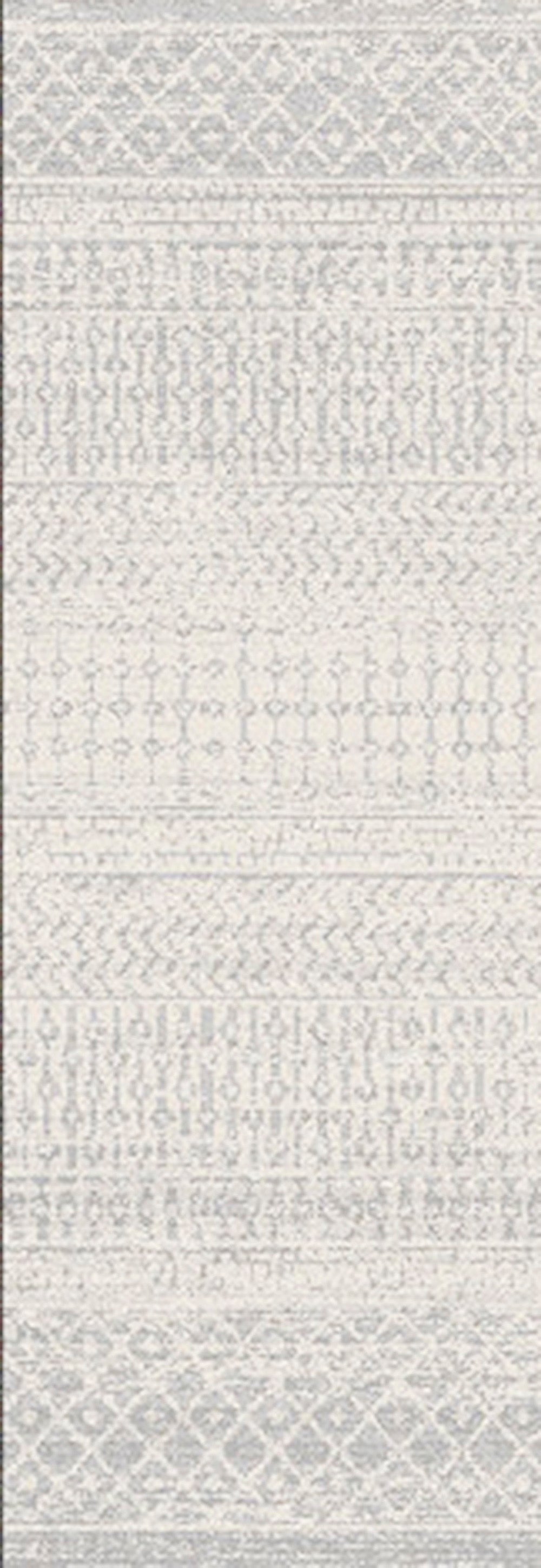 LOUISE Tapis Scandinave - Tapis Moderne, Salon, Chambre - Tapis Contemporain Bohème, Poils Courts, Doux, Entretien Facile - Gris, Blanc