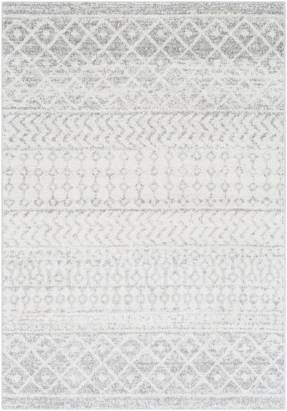 LOUISE Tapis Scandinave - Tapis Moderne, Salon, Chambre - Tapis Contemporain Bohème, Poils Courts, Doux, Entretien Facile - Gris, Blanc