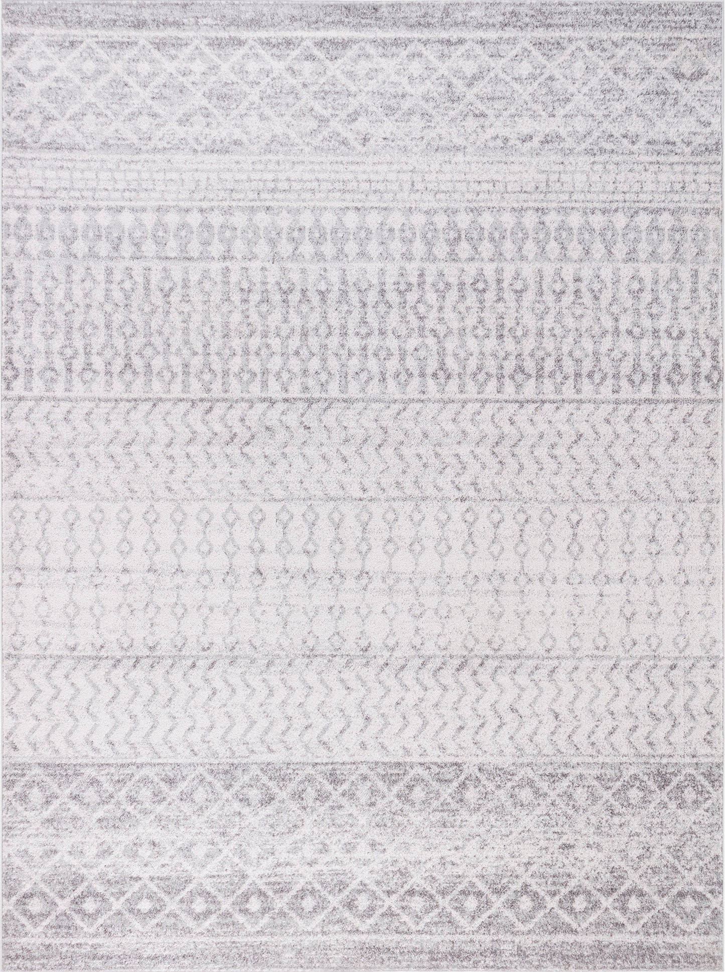 LOUISE Tapis Scandinave - Tapis Moderne, Salon, Chambre - Tapis Contemporain Bohème, Poils Courts, Doux, Entretien Facile - Gris, Blanc