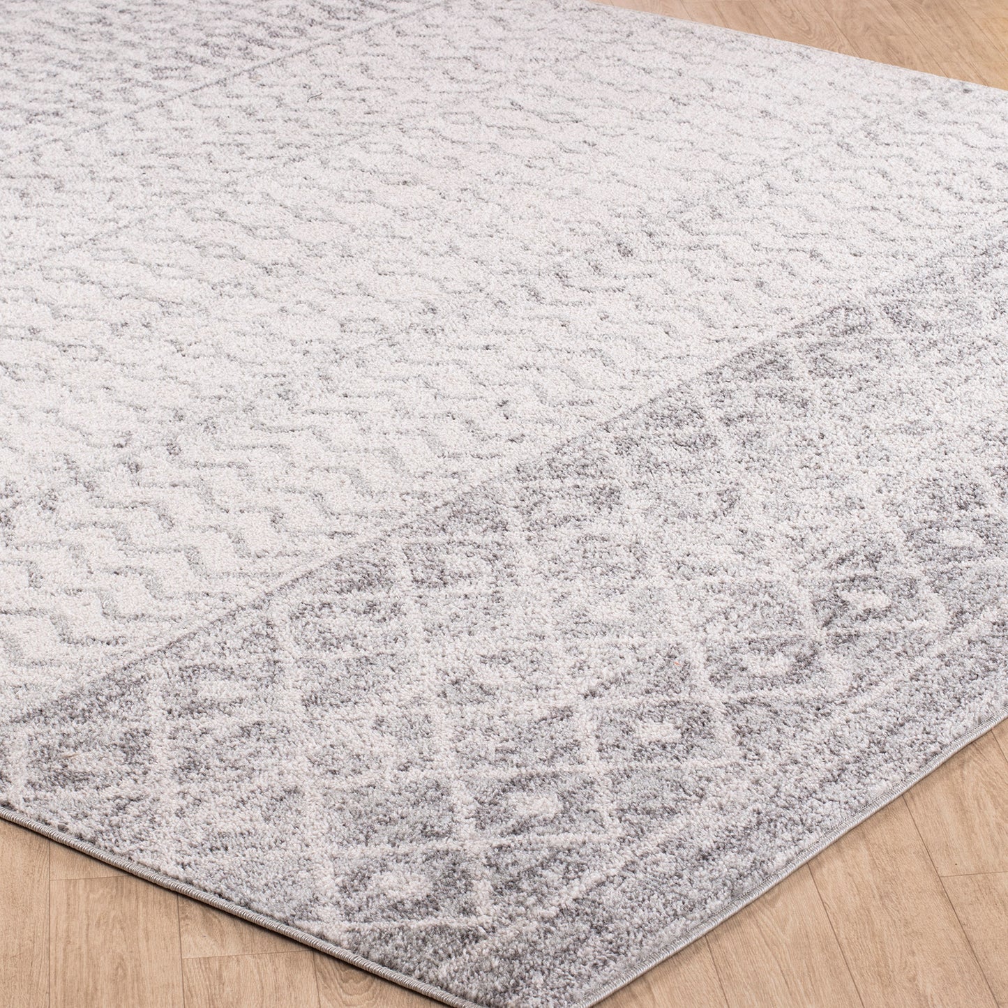 LOUISE Tapis Scandinave - Tapis Moderne, Salon, Chambre - Tapis Contemporain Bohème, Poils Courts, Doux, Entretien Facile - Gris, Blanc