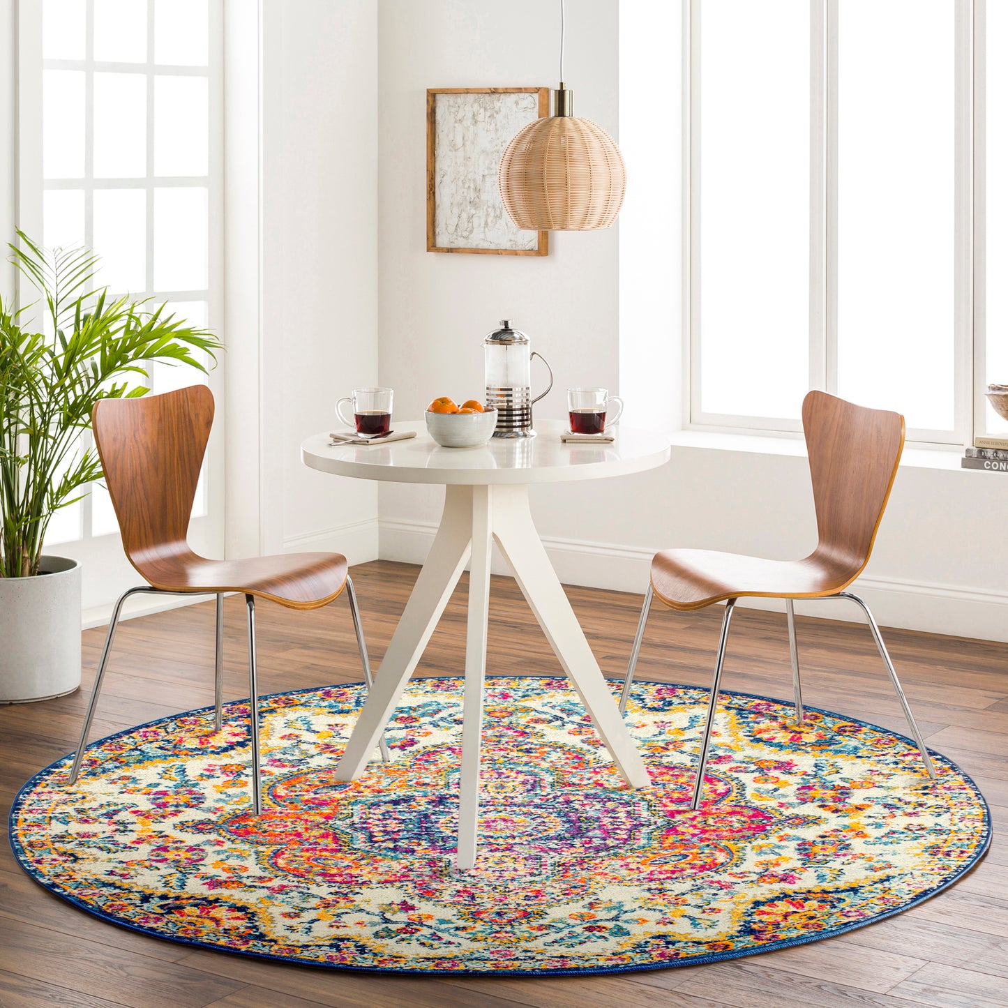 LOLA Vintage Teppich I Wohnzimmer, Esszimmer I Orientalischer Traditioneller Boho Kurzflor Teppich, Plegeleicht I Mehrfarbig, Rosa