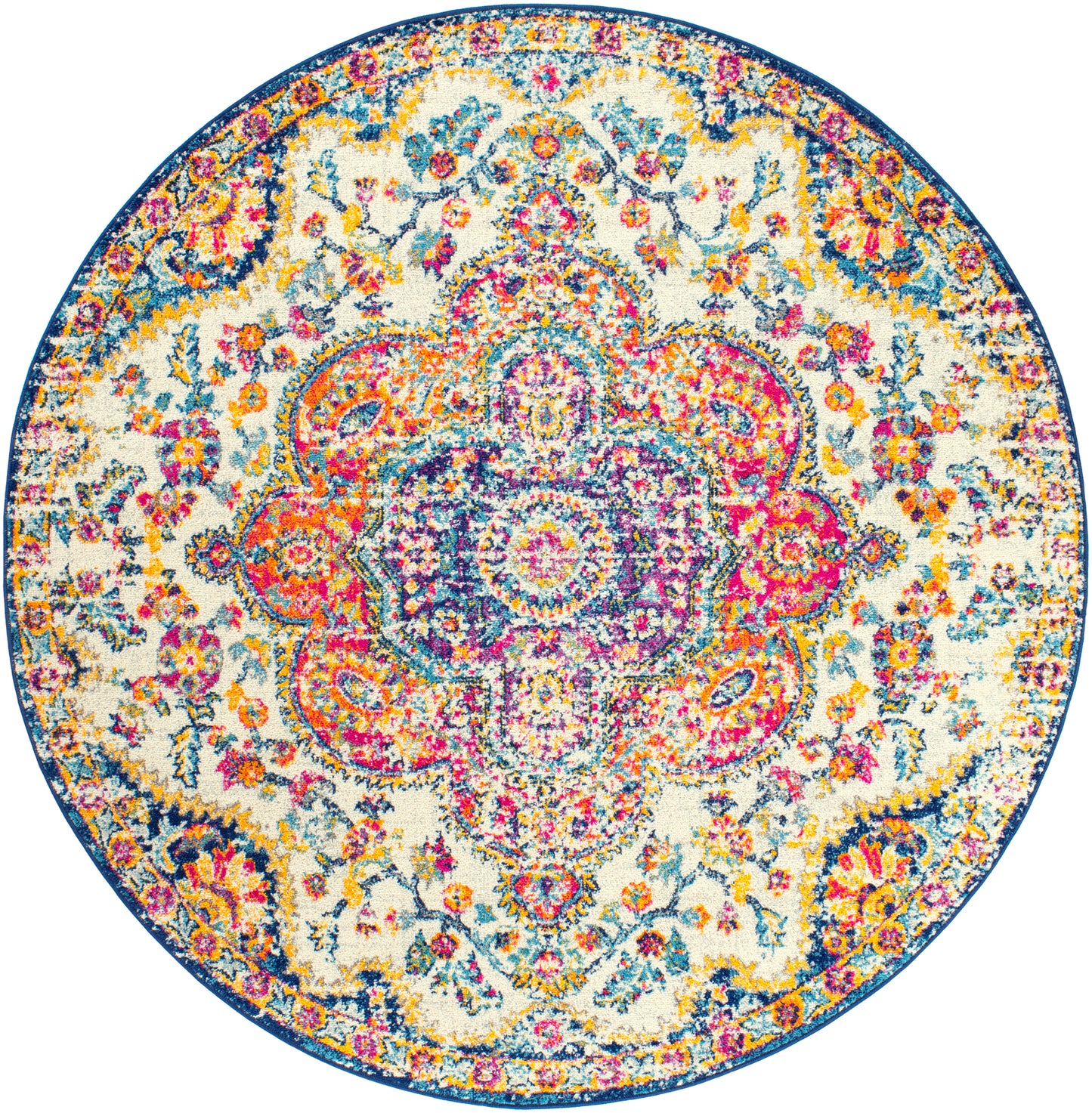 LOLA Tapis Vintage - Tapis Persan, Salon, Chambre, Salle à Manger - Tapis Traditionnel Oriental, Poils Courts, Doux - Multicolore, Rose