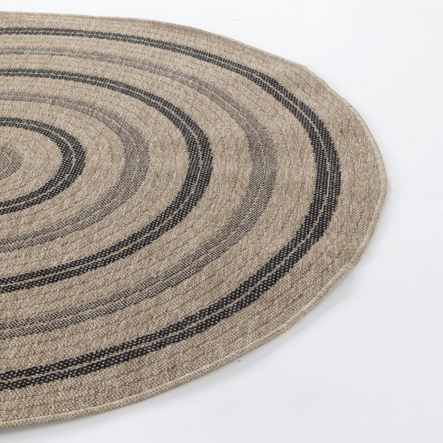 EMIKO Tapis Extérieur Aspect Jute - Tapis Bohème Extérieur et Intérieur, Terrasse, Balcon, Véranda, Patio, Salon, Cuisine - Beige, Noir