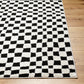 ILEA Tapis Scandinave - Tapis Moderne, Salon, Chambre - Tapis Contemporain, Poils Courts, Doux, Durable, Entretien Facile - Noir, Blanc