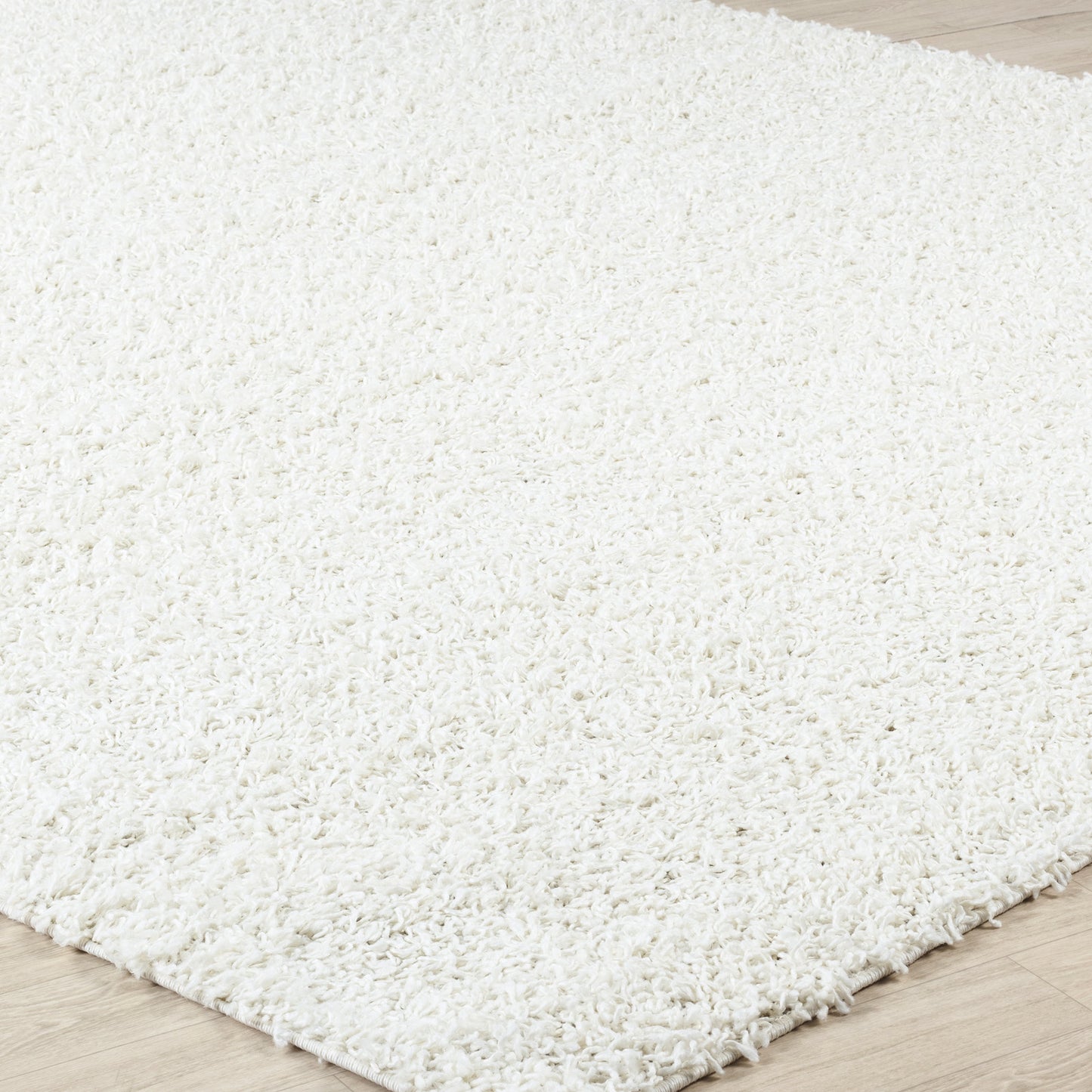 TORRIS Tapis Shaggy - Tapis Moderne, Couloir, Salon, Chambre - Tapis Uni à Poils Longs, Épais, Doux, Moelleux, Entretien Facile - Blanc