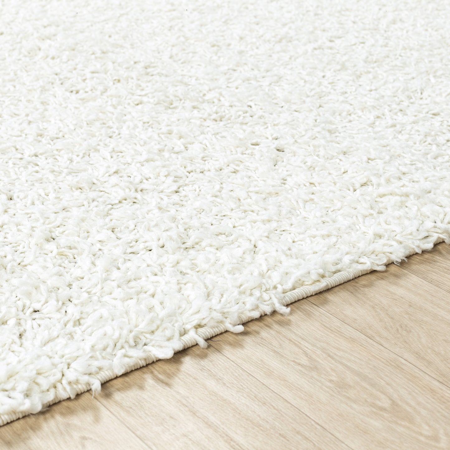 TORRIS Tapis Shaggy - Tapis Moderne, Couloir, Salon, Chambre - Tapis Uni à Poils Longs, Épais, Doux, Moelleux, Entretien Facile - Blanc