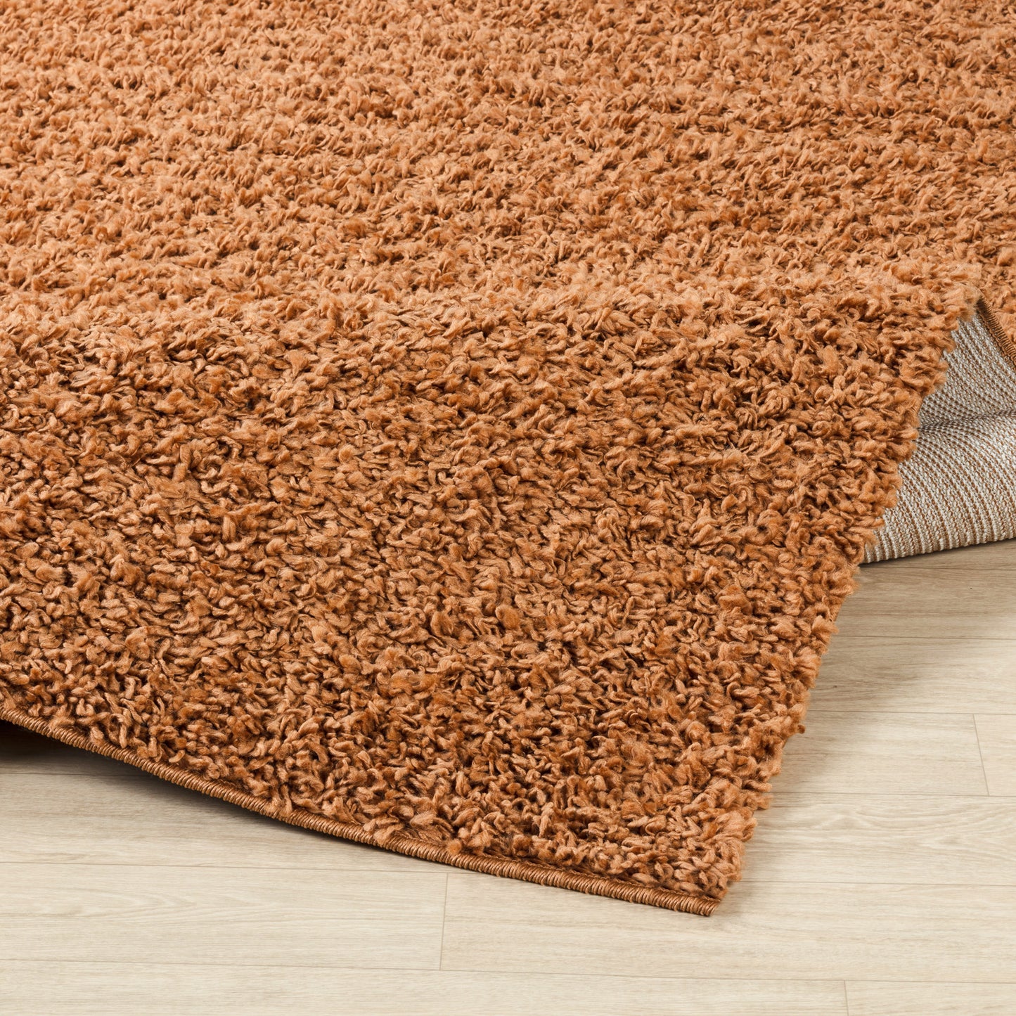 TORRIS Tapis Shaggy - Tapis Moderne, Couloir, Salon, Chambre - Tapis Uni à Poils Longs, Doux, Moelleux, Entretien Facile - Terracotta