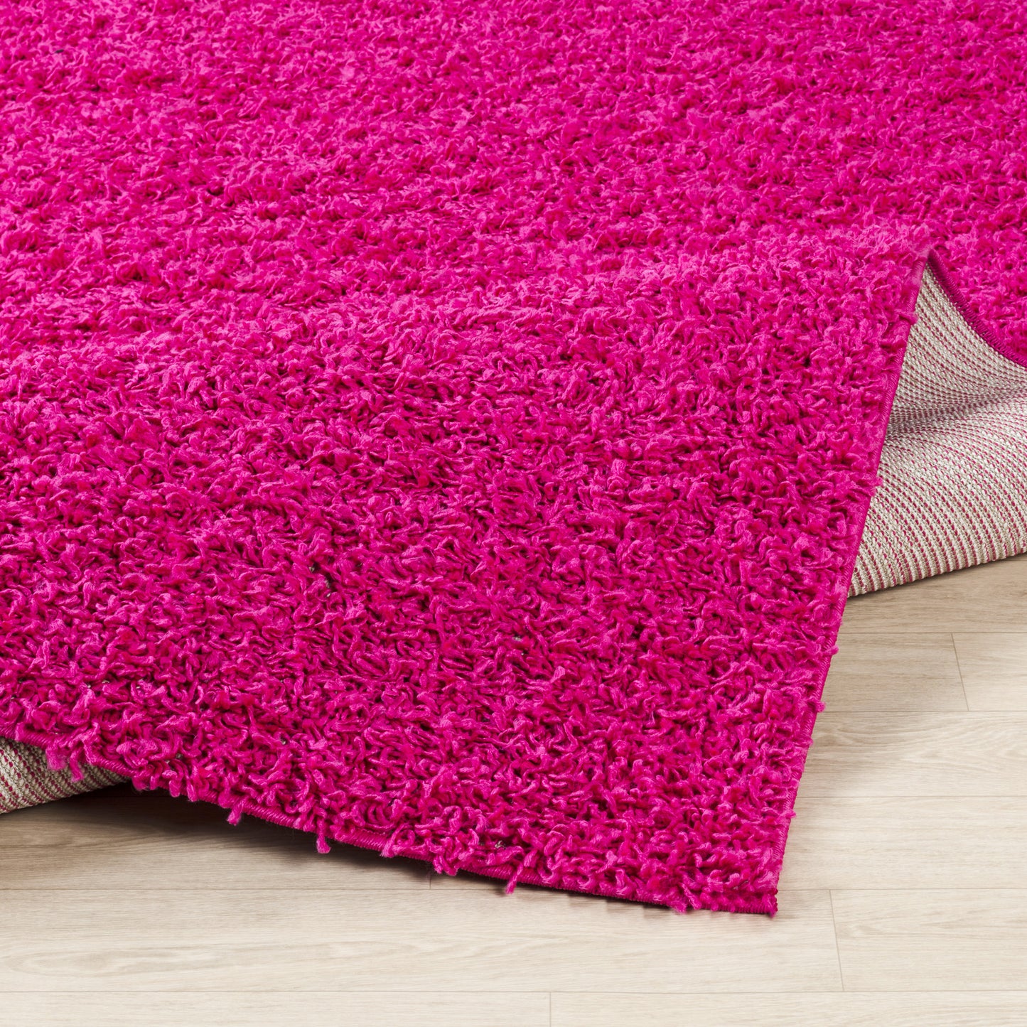 TORRIS Tapis Shaggy - Tapis Moderne, Couloir, Salon, Chambre - Tapis Uni à Poils Longs, Doux, Moelleux, Entretien Facile - Fuschia