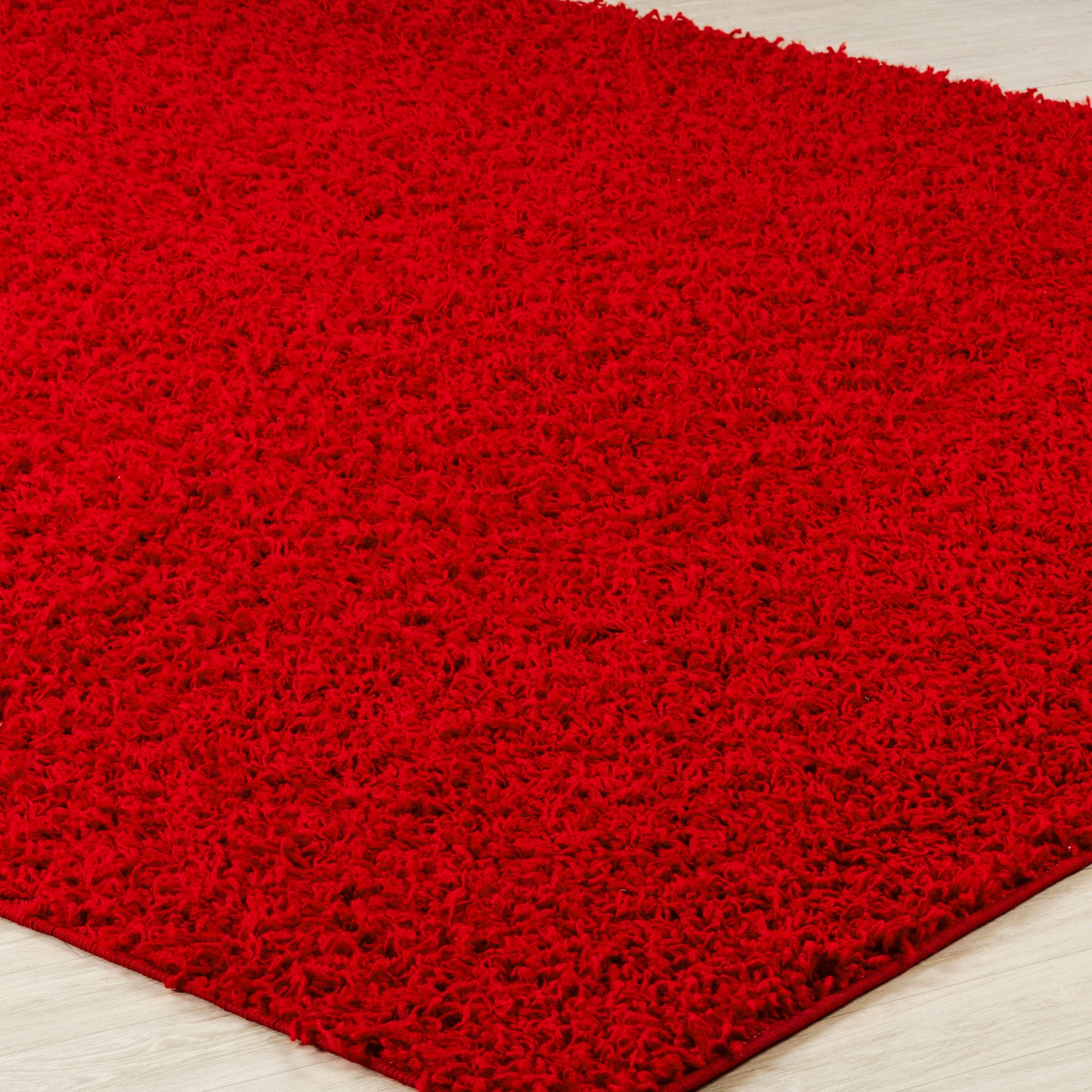 TORRIS Tapis Shaggy - Tapis Moderne, Couloir, Salon, Chambre - Tapis Uni à Poils Longs, Épais, Doux, Moelleux, Entretien Facile - Rouge