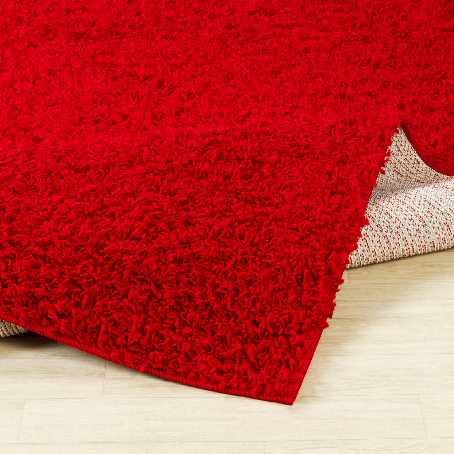 TORRIS Tapis Shaggy - Tapis Moderne, Couloir, Salon, Chambre - Tapis Uni à Poils Longs, Épais, Doux, Moelleux, Entretien Facile - Rouge