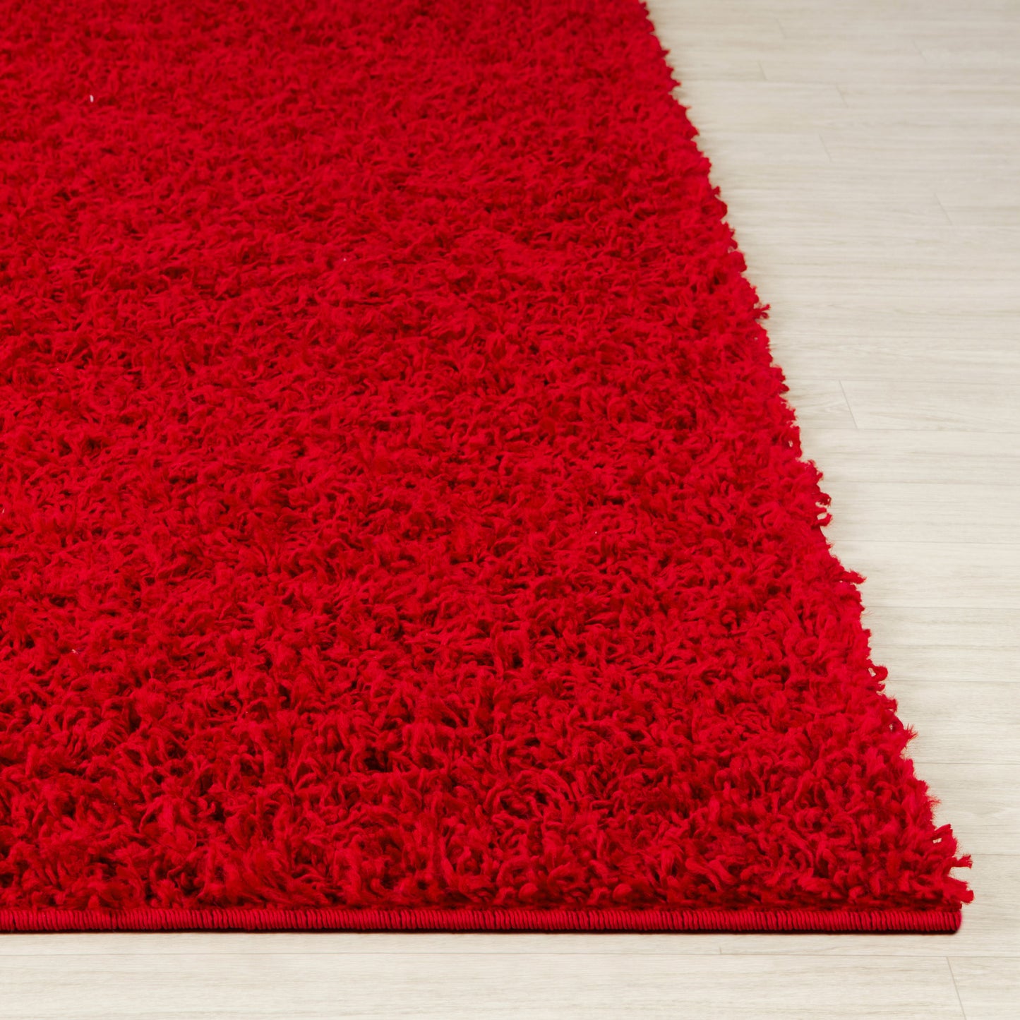 TORRIS Tapis Shaggy - Tapis Moderne, Couloir, Salon, Chambre - Tapis Uni à Poils Longs, Épais, Doux, Moelleux, Entretien Facile - Rouge