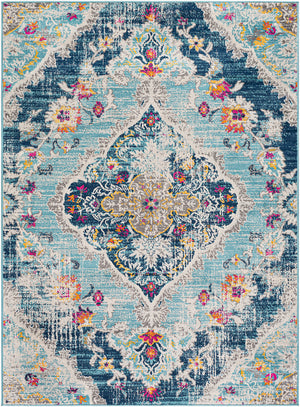 BRONGERGA Tapis Vintage - Tapis Persan, Couloir, Salon, Chambre - Tapis Traditionnel Oriental, Poils Courts, Doux - Multicolore, Bleu