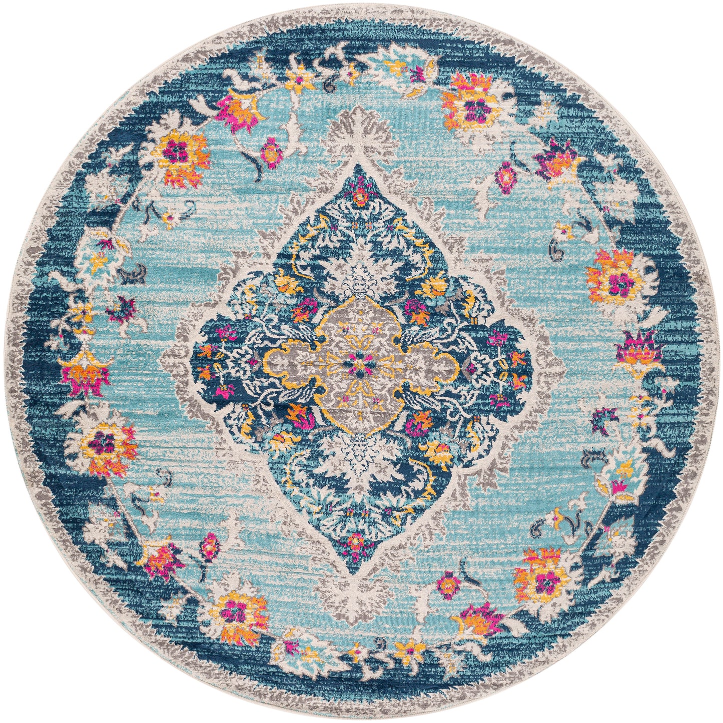 BRONGERGA Vintage Teppich I Läufer, Flur, Wohnzimmer I Orientalischer Traditioneller Boho Kurzflor Teppich I Mehrfarbig, Blau